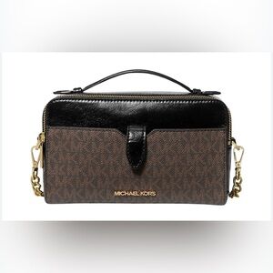 Michael Kors Jet Set Patent Leather Double Zip Crossbody Bag